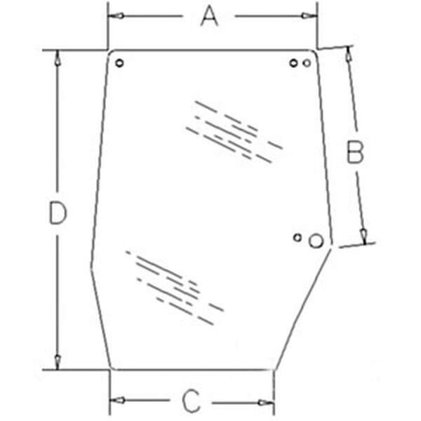 Aftermarket RH Upper Door Cab Glass Fits Case IH Tractor 5120 5130 5140 5150 5220 1330930C2 - main